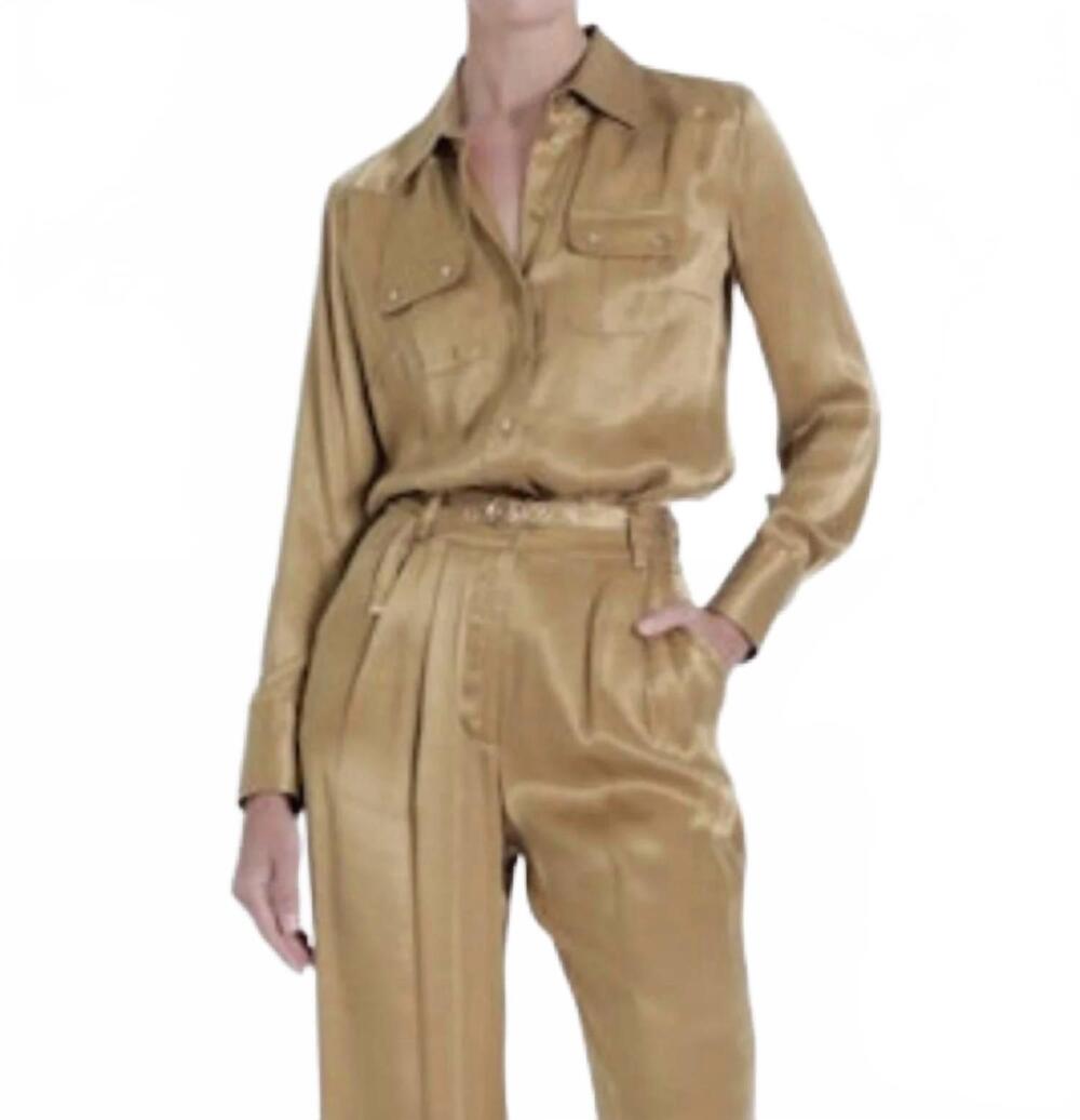 NEW KARINA GRIMALDI mariana blouse in camel